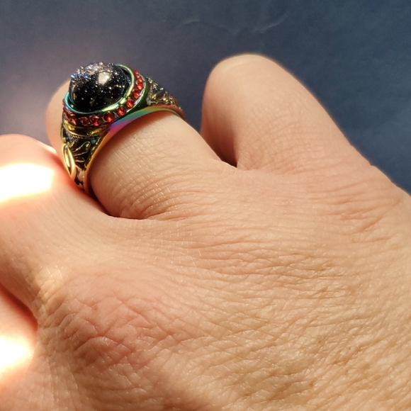 New Sunstone Sun Sitara Rainbow Hematite Ring. - Picture 8 of 14